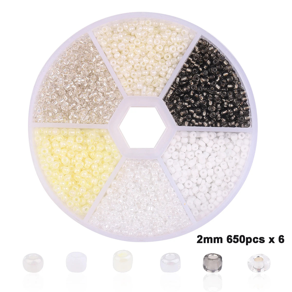 Pärllåda med seed beads 2mm