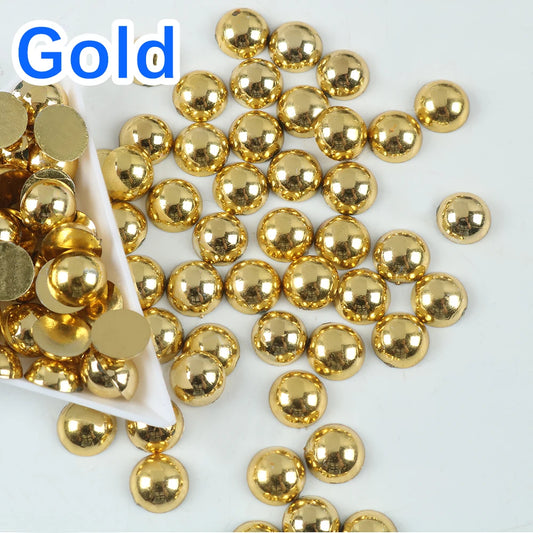 Halvrunda pärlor Guld färg