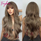 Wig with long hair bangs and big curls
