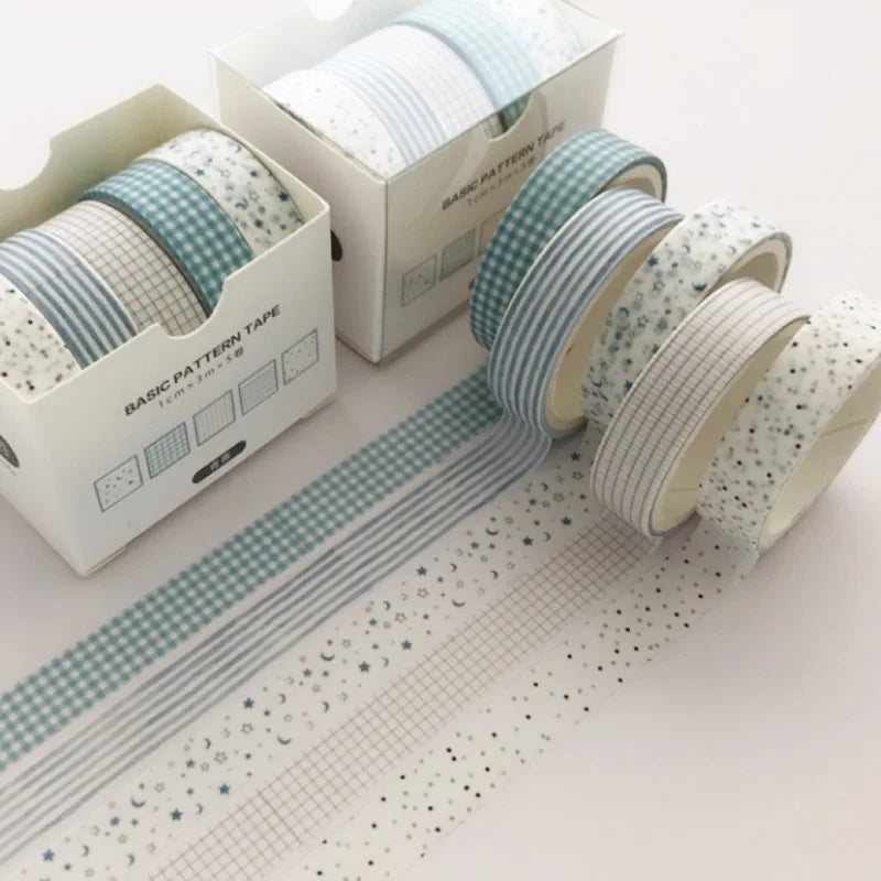 5-pack mönstrad scrapbooking tejp