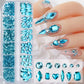 Box with rhinestones of different shapes