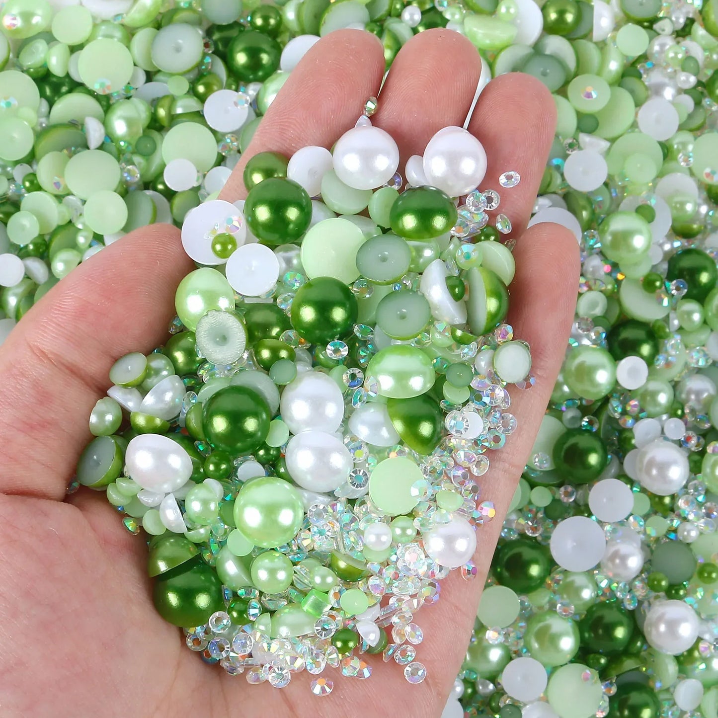 Mixed sizes and colors with Flatback beads