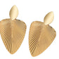 Leaf-shaped earrings Light gold in Stainless steel