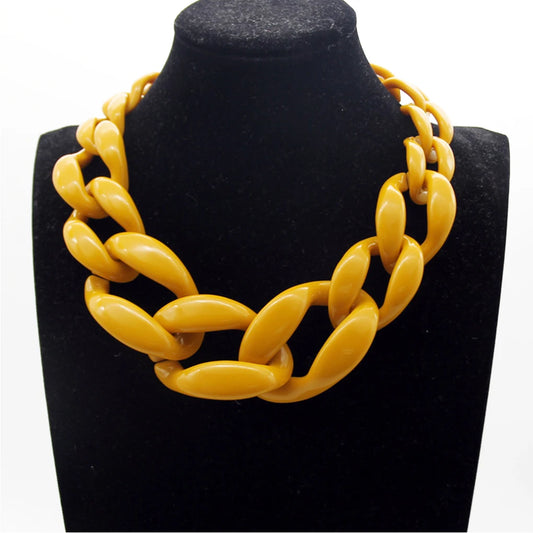 Fashion halsband grov bred akryl kedja