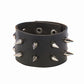 goth punk armband svart läder med nitar i olika motiv