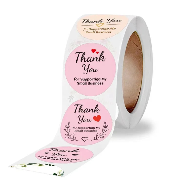 Klistermärken" thank you" rulle
