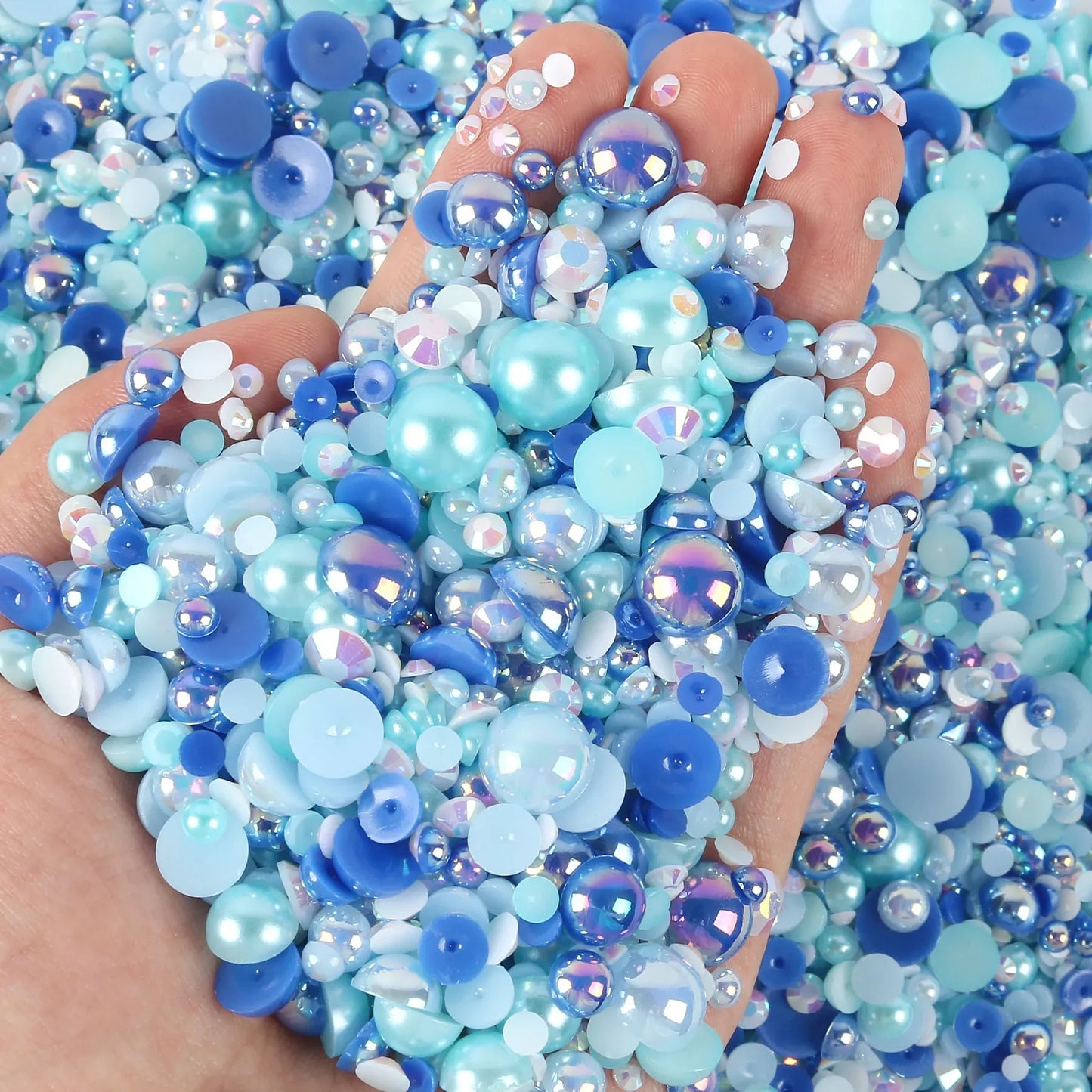 Mixed sizes and colors with Flatback beads