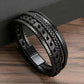 Armband flera rader flätad läder