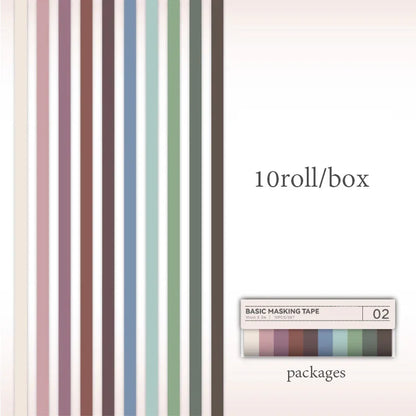 10-pack of paper tape in different colors
