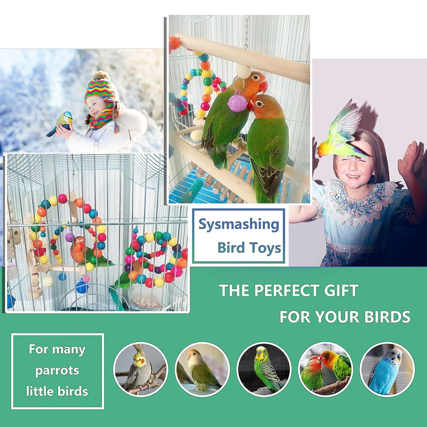 16-pack of bird decor/toys