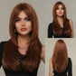 Wig with straight medium-length hair