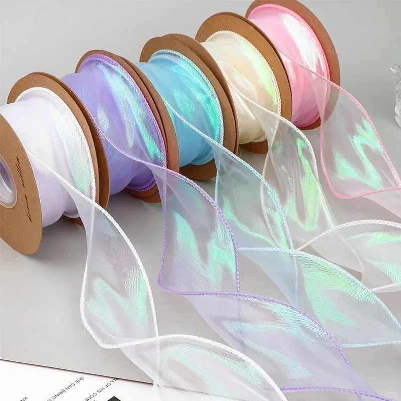 Organza band i metallic glans