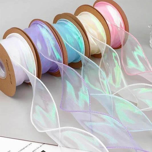 Organza band i metallic glans