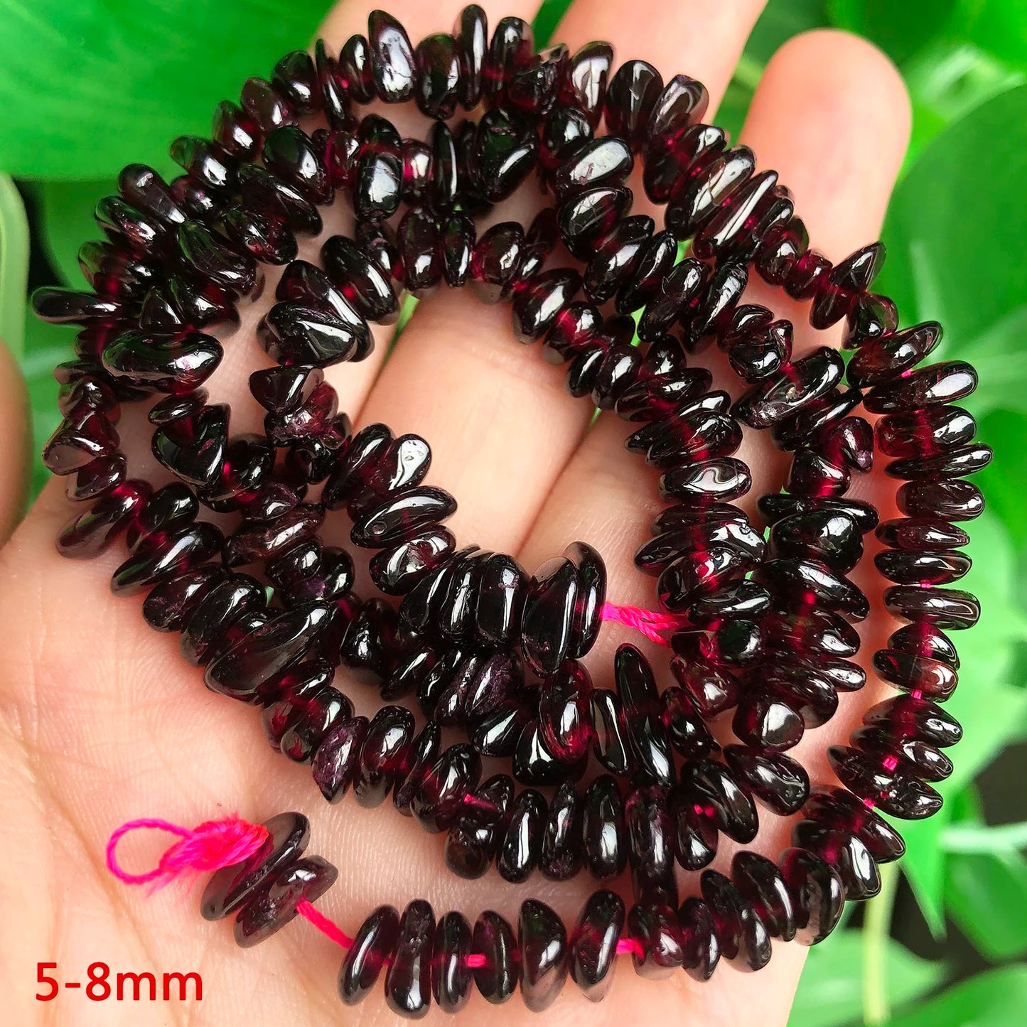 Naturel Garnet ädelsten pärlor
