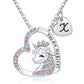 Halsband barn hjärta med unicorn