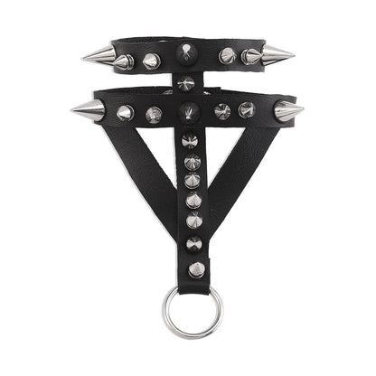goth punk armband svart läder med nitar i olika motiv