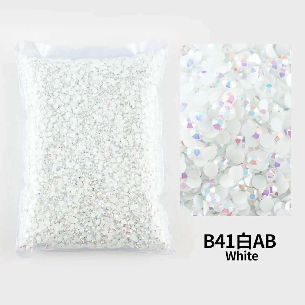 Strass stenar Resin olika Vita nyanser /Silver