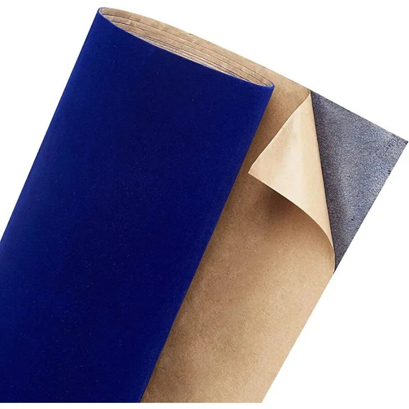 Self-adhesive fabric velvet Dark blue