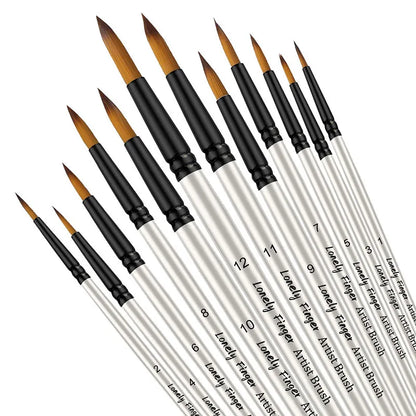 12pcs Professional Artist Painting Brushes Nylon Hair