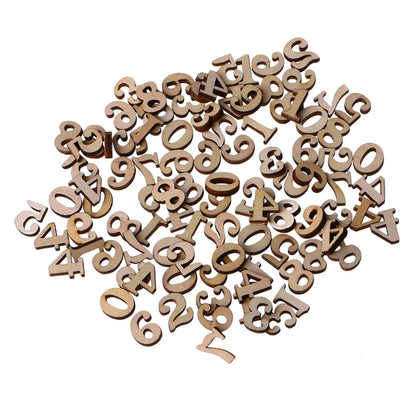 100 small wooden numbers 