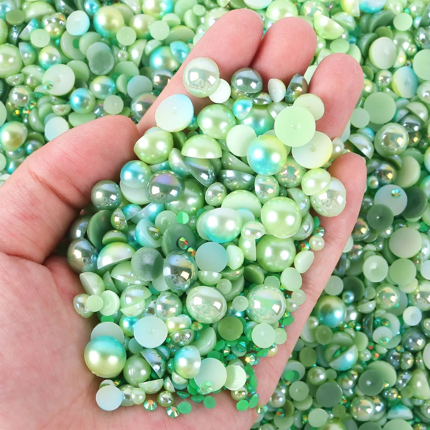 Mixed sizes and colors with Flatback beads