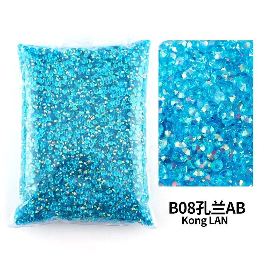Strass stenar Resin olika blåa färger