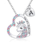 Halsband barn hjärta med unicorn