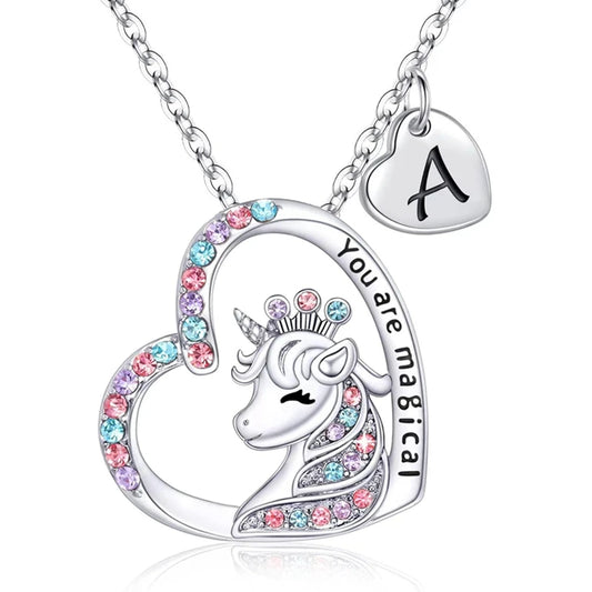 Halsband barn hjärta med unicorn