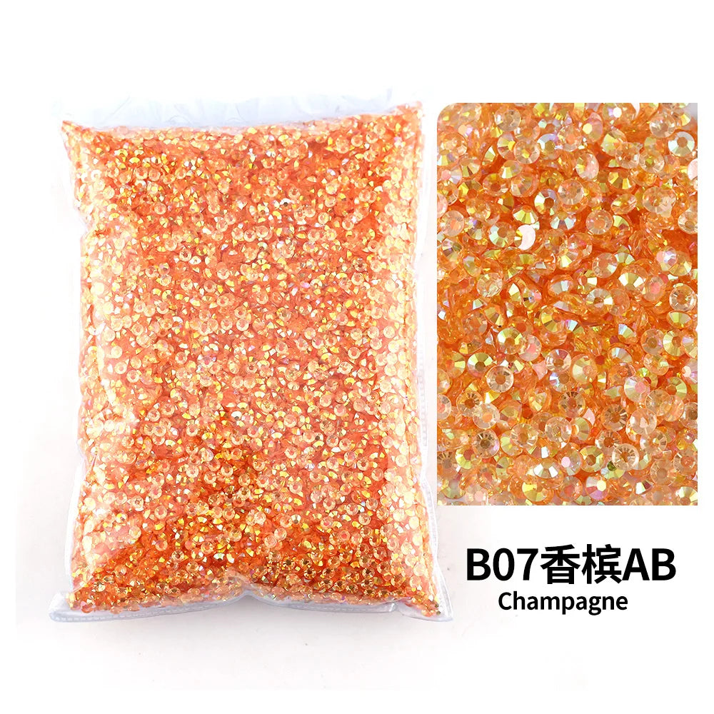 Strass stenar Resin olika  Gula/Orange/ Bruna nyanser