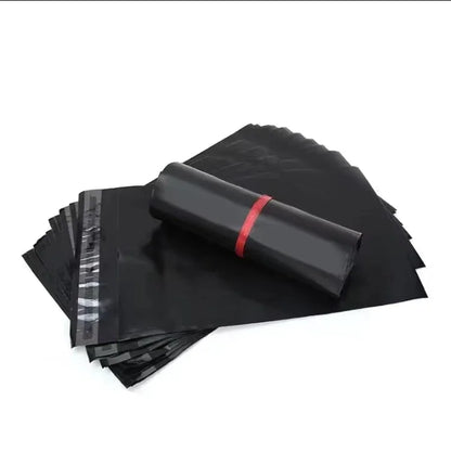 50pcs black shipping bags in various sizes