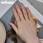 Vacker silver ring hjärtformade is blå strass stenar