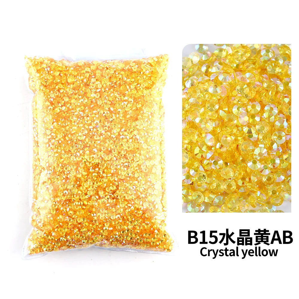 Strass stenar Resin olika  Gula/Orange/ Bruna nyanser