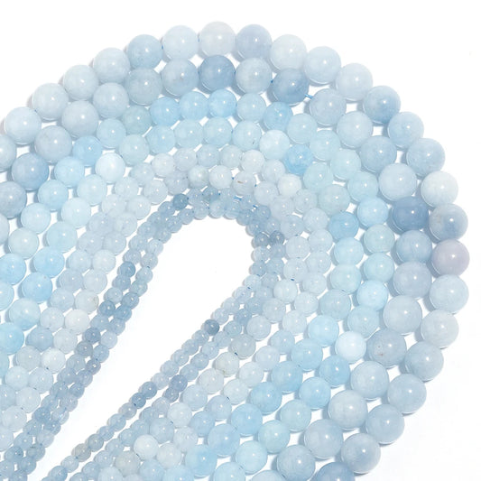 Natural Aquamarine ädelsten pärlor