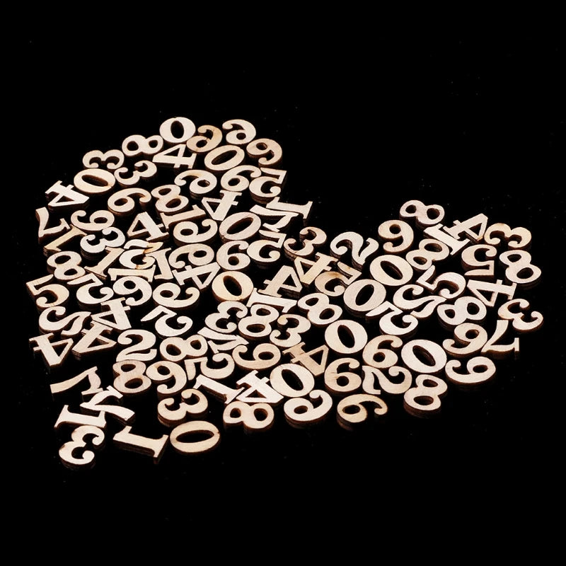 100 small wooden numbers 