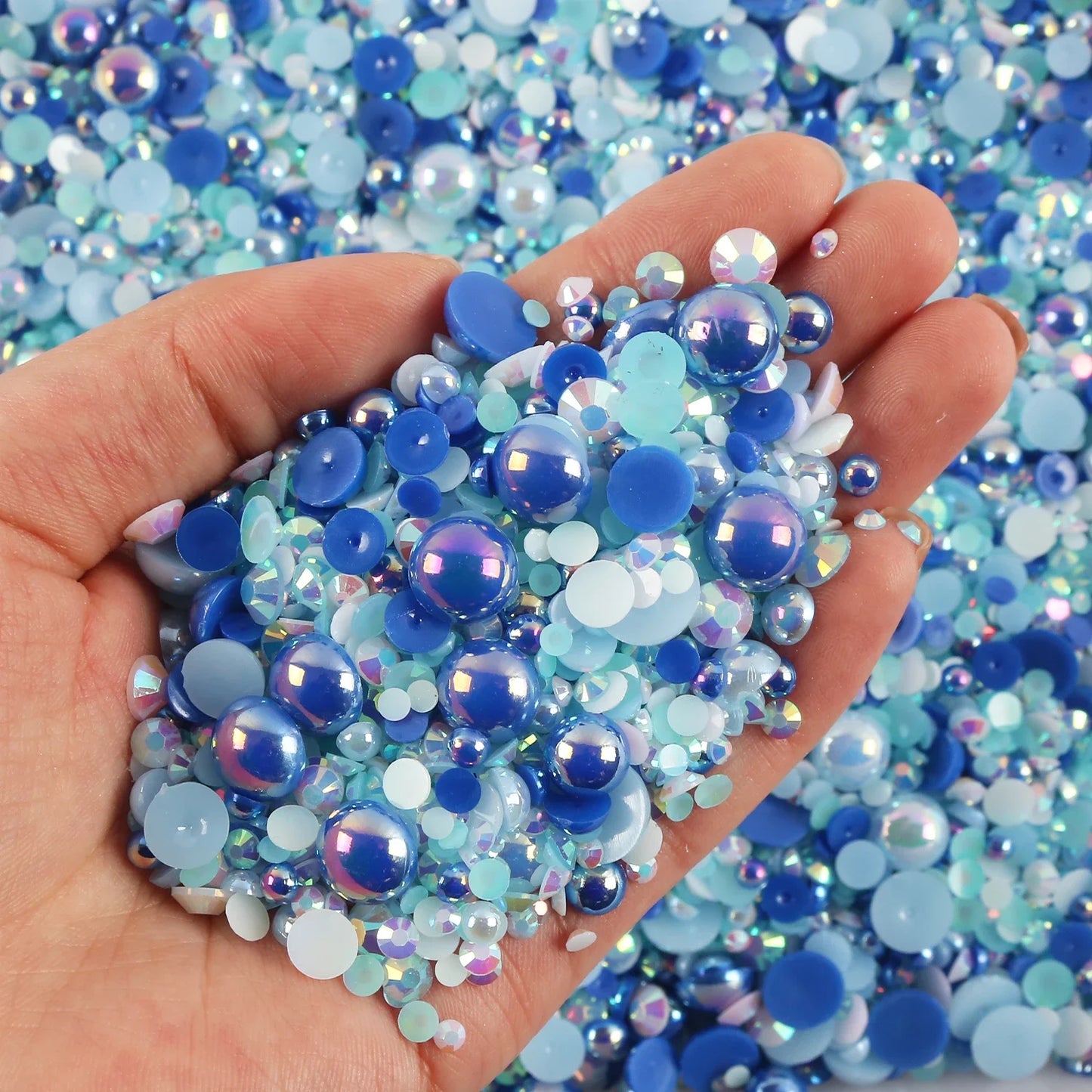 Mixed sizes and colors with Flatback beads