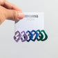 3 pairs set of colorful twisted c-shape earrings