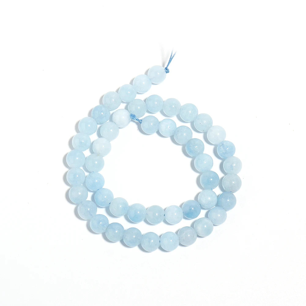 Natural Aquamarine ädelsten pärlor