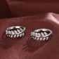 Earrings hoops with leaves in rhinestones