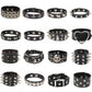 goth punk armband svart läder med nitar i olika motiv
