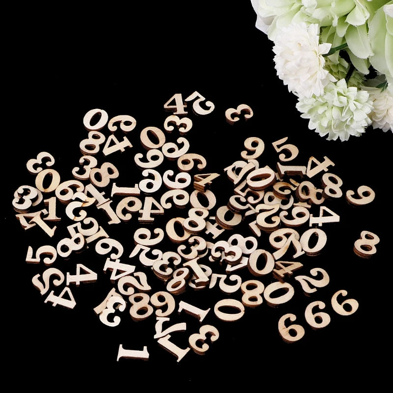 100 small wooden numbers 