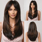 Wig with straight medium-length hair