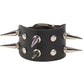 goth punk armband svart läder med nitar i olika motiv