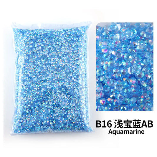 Storpack resin strass stenar blå