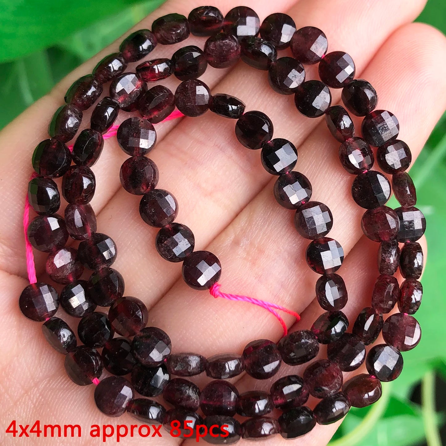 Naturel Garnet ädelsten pärlor