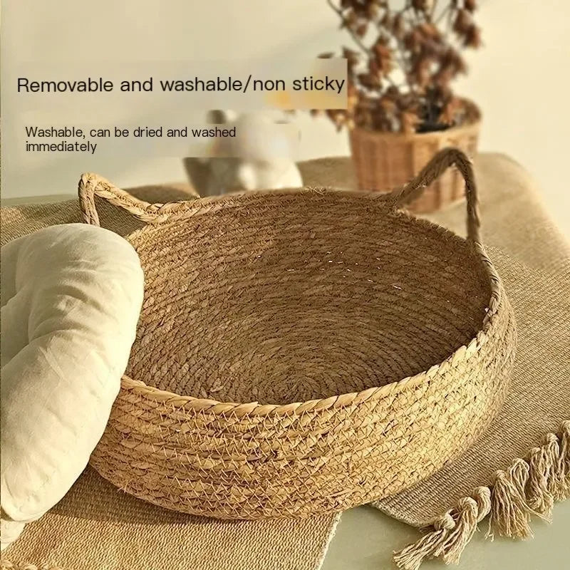 Handmade cat bed in bohemian style