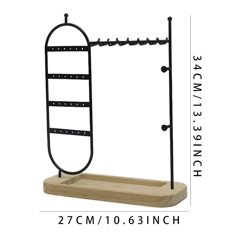 Metal jewelry stand for earrings and necklaces