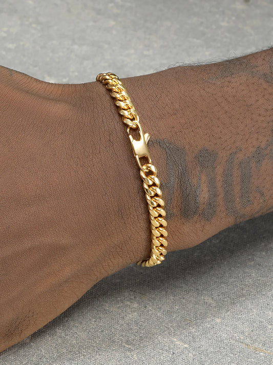 Armband för men med curb kedja 18k guld