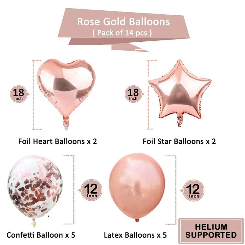 Ballong kit 14-pack metallic och paljett ballong