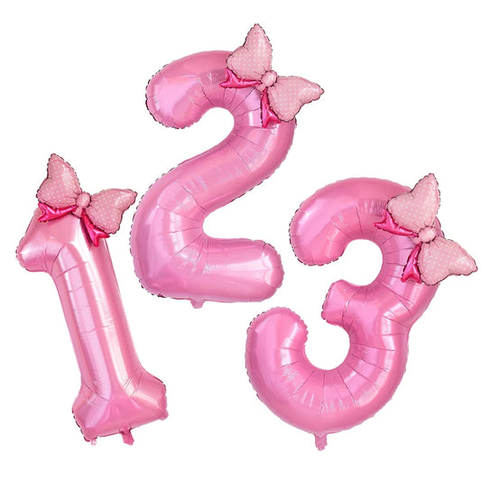 Stora ballonger Rosa med sifffror