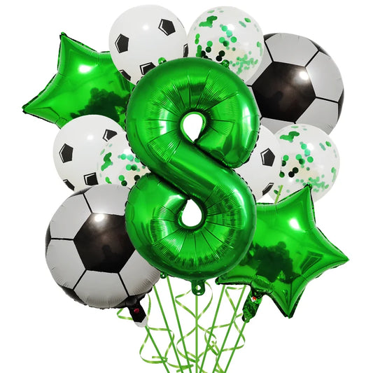 Ballong set med siffra och fotbolls motiv